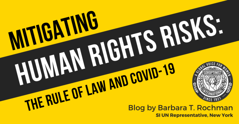Title page reading Mitigating Human Rights Risks: The Rule of Law and Covid-19