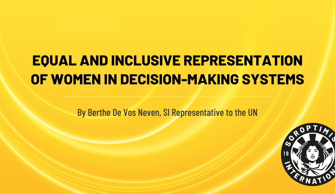 Equal and Inclusive Representation of Women in Decision-Making Systems
