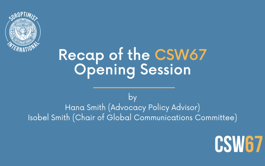Recap of the CSW67 Opening Session